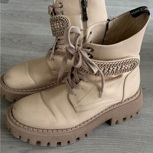 Marc Cain Women's Beige Combat Boots